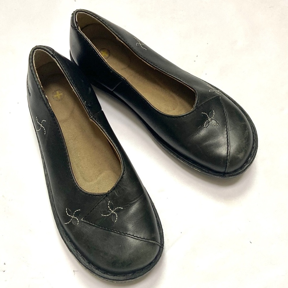 Dr. Martens Embroidered Flats. I shoe polished over the white stitching.